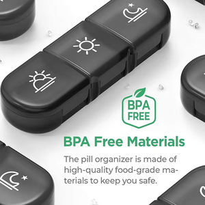 Organizer pil mingguan Logo kustom kotak perjalanan 7 hari portabel pengingat 3 kali sehari untuk obat - Product Image 6