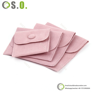 Wholesale Suede <b>Jewelry</b> Button Pouch Soft Ring Earring Storage Custom Print <b>Packaging</b> Bags <b>Jewelry</b> Shop - Product Image 4