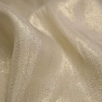 Tissu en lin doré et argenté à motif ondulé, 60 grammes, séchage rapide, circulation d'air, idéal pour les robes féminines, tissu en mousseline