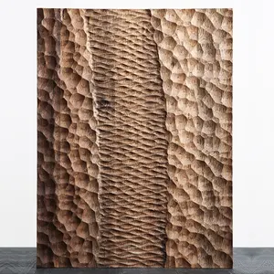 MUMU الشعور تصميم 3D الملمس خشب متين ألواح الكسوة موجة مخدد خشبية ألواح للحائط ل اللوح الأمامي الديكور