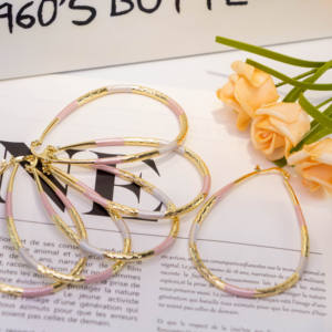 Minimalist Glossy Texture Exaggerate Water Drop <b>Hoop</b> <b>Earrings</b> Oval Silver Plated Bohemian Charm Women <b>Fashion</b> Jewelry - Product Image 4