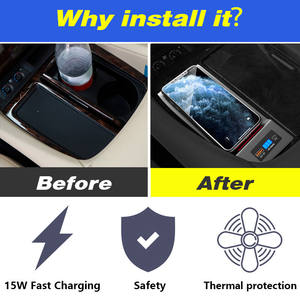 Vtear-cargador inalámbrico QI para <span class=keywords><strong>coche</strong></span>, accesorios para <span class=keywords><strong>Toyota</strong></span> Alphard, modificación Interior, placa de carga rápida de teléfono de 15W, 2018, 2019, 2020 - Product Image 3