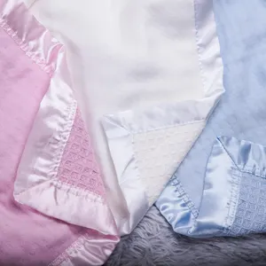Altın tedarikçisi Polyester pamuk süper yumuşak alma kadife bebek çözgü kundak bebek battaniye yenidoğan için