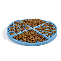 Ustensiles de nourriture pour animaux de compagnie en silicone anti-étouffement à motif nid d'abeille solide et écologique Plaque à lécher pour chien PC Ventouse Bols d'alimentation pour chats