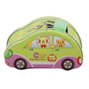 Portamonete in metallo per bambini di alta qualità a forma di auto salvadanaio con serratura e chiavi - Product Image 2