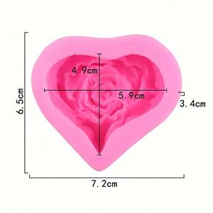 Moules à savon personnalisés en silicone en forme de cœur et de rose, pour la décoration de gâteaux en dentelle de sucre, moule 3D pour bougies OEM/ODM - Product Image 2