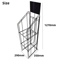 Présentoir métallique autoportant moderne et portable avec revêtement en poudre pour magasins de détail, magazines et livres