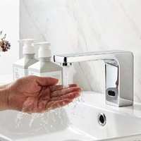 Robinet de lavabo sans contact HONGDEC avec capteur infrarouge, robinet de salle de bain à montage sur comptoir