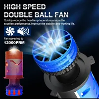 Lente de Proyector LED H4, Bombilla LED para Faros Delanteros, 6500K, Luz Antiniebla, 130W, Luz Alta y Baja para Automóvil, Luz de Proyección H4, Iluminación de Alto Brillo