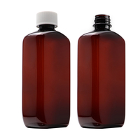 16oz 500ml Bouteille de médicament liquide ambré vide Oral Wockhardt Hi-tech Actavis Bouteille de sirop contre la toux maigre avec étiquettes de bouchon CRC