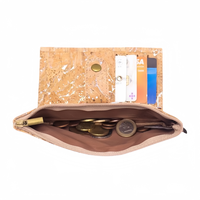 Dompet Kulit Vegan Kork dengan Klip Uang dan Slot Kartu Layanan OEM Kustom Bahan Alami Ramah Lingkungan