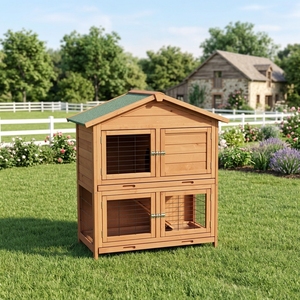 Casa para Mascotas Ecológica de Madera SDR009-T2, Jaula para Conejos - Product Image 1
