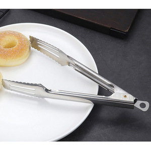 Venta directa de fábrica de pinzas para alimentos de acero inoxidable, pinzas para pan extendidas y gruesas, pinzas para barbacoa, pinzas para carne y alimentos estofados - Product Image 3