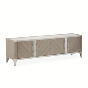 Commode moderne personnalisée Armoire multimédia élégante avec façades grises texturées avec dessus en marbre élégant Garniture en <span class=keywords><strong>platine</strong></span> Unité de divertissement - Product Image 3
