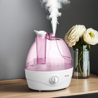 Humidificateur diffuseur domestique 2,5 L avec buse de brumisation à 360 degrés et bouton de réglage