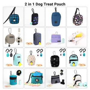 Pochette à friandises pour chien avec logo personnalisé, attache pour laisse, poche zippée, distributeur de sacs à excréments, sac d'entraînement mains libres pour petits animaux - Product Image 4