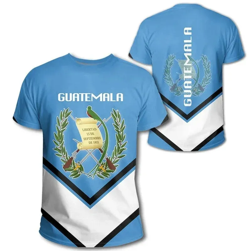 Tasarımcı Guatemala rozeti talep üzerine baskı ucuz erkek grafik kısa kollu T-shirt spor koşu spor egzersiz günlük T-shirt