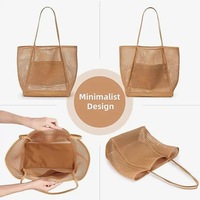 Tas Pantai Besar Musim Panas dengan Pegangan Lembut, Tas Selempang Stylish, Tas Pantai Keluarga untuk Mainan & Perlengkapan Liburan
