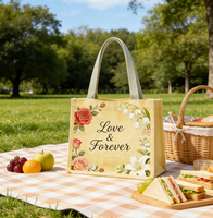 Sac en jute écologique à logo personnalisé, grande capacité, sac fourre-tout en lin pour cadeaux de mariage et activités de plein air, vente chaude