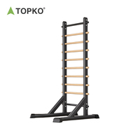 Barre d'escalade murale TOPKO, structure en acier robuste avec barres d'escalade en chêne de qualité supérieure, robuste et sécurisée pour l'entraînement à domicile