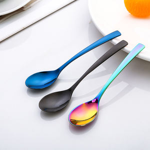 Cucchiaio da Dessert colorato riutilizzabile per bambini in acciaio inossidabile per caffè cucchiaini d'oro gelato commestibile cucchiaino da caffè - Product Image 3