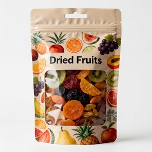 Bolsa con Cierre Vertical y Estampado de Frutas en Acuarela, con Orificio para Colgar y Ventana, Reciclable, para Envasar Alimentos para Mascotas y Frutos Secos - Product Image 1