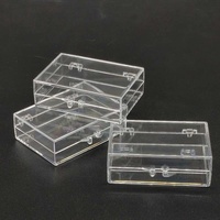 Boîte de rangement en plastique PS transparente à couvercle articulé, durable et multi-usages, pour bijoux, quincaillerie, pièces de bricolage, emballage
