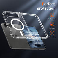 Étui de téléphone magnétique robuste ATB de haute qualité 18 Duo Fold, 2,5 mm, anti-jaunissement, antichoc, transparent comme du cristal pour iPhone Duo