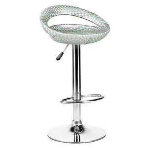 Chaise de bar moderne à dossier rond, pivotante, en plastique, pour salle à manger, salon, bar à domicile – Vente en gros, offre spéciale - Product Image 4