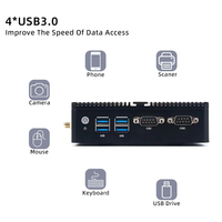 PC industrial sin ventilador para empresas en la UE, Japón, Australia y China, con Intel Celeron J4125 NUC de cuatro núcleos, doble LAN, COM, RS232, RAM DDR4, pantalla HD.