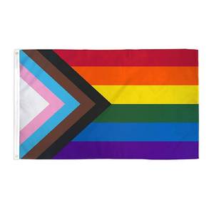 Stock 100% polyester 3x5ft Rainbow progressif <span class=keywords><strong>pride</strong></span> Flag avec deux œillets - Product Image 1