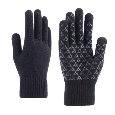 Winter Knitted Gloves Touch Screen High Quality Men Women Mitten Plus Velvet Thick Warm Wool Cashmere Solid Men Non-slip Gloves