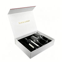 Boîte à vin magnétique pliable de haute qualité, emballage rigide en papier de luxe, impression personnalisée pour champagne, vin rouge, spiritueux
