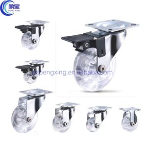 Pengxing Gros Meubles Ricin pivotant Poids Léger Transparent Pu 2 Pouces <span class=keywords><strong>bureau</strong></span> chaise <span class=keywords><strong>sol</strong></span> <span class=keywords><strong>dur</strong></span> roulettes cristal roulettes - Product Image 2