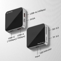 Hub USB Type-C magnétique 7 ports en alliage d'aluminium de haute qualité avec prise en charge USB 2.0 et Micro SD, en gros, en stock