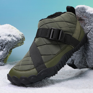 Bottes d'hiver unisexes, hauteur cheville, bout fermé, doublure en fourrure, semelle extérieure en caoutchouc imperméable, semelle intermédiaire en EVA, antidérapantes, chaudes et confortables - Product Image 4