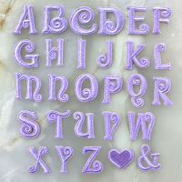 Patch Thermocollant ou Autocollant, Mignon Mini Alphabet Rose Bleu 2,5 cm pour Filles et Femmes