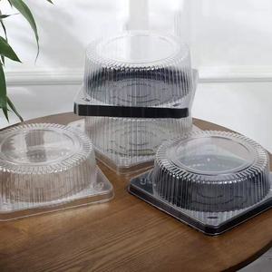 Scatola Rotonda Trasparente in PET per Confezionamento Torte con Vassoio <span class=keywords><strong>Nero</strong></span> Processo Blister per Conservazione Alimenti Utilizzata per Panetterie - Product Image 2