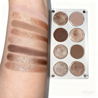 Palette acrylique transparente 8 couleurs mat miroitant maquillage des yeux Palette de fard à paupières maquillage quotidien Look neutre fard à paupières nu longue durée