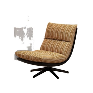 Sillón Reclinable Giratorio de Lujo Ligero Nórdico Plegable para un Solo Usuario, con Estructura de Acero, Cubierta de Algodón y Patas de Madera, para Sala de Estar o Balcón - Product Image 6