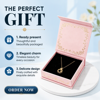 Boîte d'emballage de bijoux rose personnalisée avec logo, impression florale dorée, insert en velours, coffret cadeau pour bague et collier, vente en gros