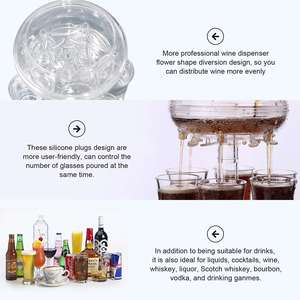 Dispensador de Bebidas Acrílico con 6 Vasos para Fiestas, Hogar y Juegos de Bebidas - Product Image 6