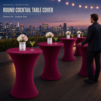 Nappes rondes personnalisables pour tables de cocktail (24x43 pouces) – Housses de table hautes pour salles de banquet, pubs et événements intérieurs/extérieurs