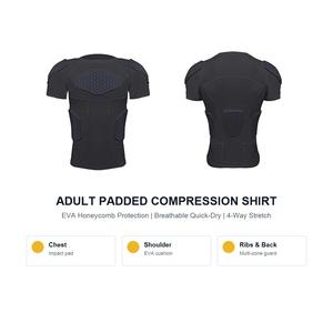 Maillot <span class=keywords><strong>de</strong></span> protection <span class=keywords><strong>de</strong></span> football pour adulte avec rembourrage EVA et silicone antidérapant pour sports <span class=keywords><strong>de</strong></span> collision, protection corporelle compressive - Product Image 2