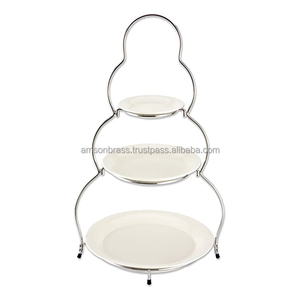 Plateau rond de service à 3 niveaux, de haute qualité, pour cupcakes, desserts, support métallique pour la cuisine, 8 pièces - Product Image 4