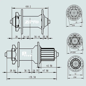 ZTTO P5 Moyeu VTT à frein à disque 6 boulons, 32 28 36 trous, 120 points d'engrenage, 6 cliquetis, sonore, compatible XD HG MS, <span class=keywords><strong>axe</strong></span> traversant 15x100 <span class=keywords><strong>12x142</strong></span> QR 10x135 9x100 - Product Image 6