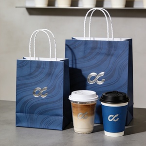 Gobelets en papier professionnels gaufrés argentés 12oz, jetables, pour café, avec encre de qualité alimentaire, pour la vente en gros aux cafés et commerces. - Product Image 1