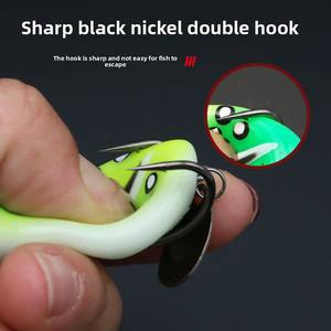 Leurre de pêche grenouille flottant 7,6g, 5 pièces, 5 couleurs, pour la pêche au snakehead, leurre souple avec cuillère, longue portée, leurre réaliste - Product Image 2