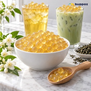 ชาดอกไม้ บอลน้ำผลไม้ระเบิดรสชาติ ท็อปปิ้งชานม คาเฟ่ ของหวาน ชานมไข่มุก ร้านเบเกอรี่ สมูทตี้ ชานมไข่มุกมะลิ - Product Image 1