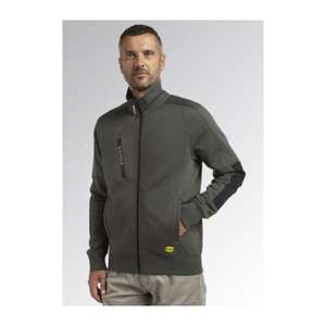 Diadora เสื้อสเวตเตอร์ขนแกะสีเขียวขนแกะสีเขียวขนาด702.175943 70166/XXL แบบอเนกประสงค์พร้อมซิปปิดแบบเต็มรูปแบบและตัวสอดสีดำบนแขนเสื้อ - Product Image 2